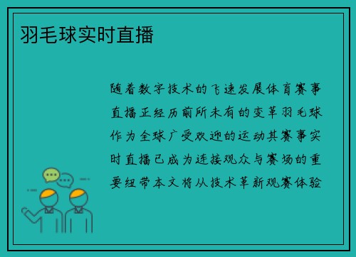 羽毛球实时直播